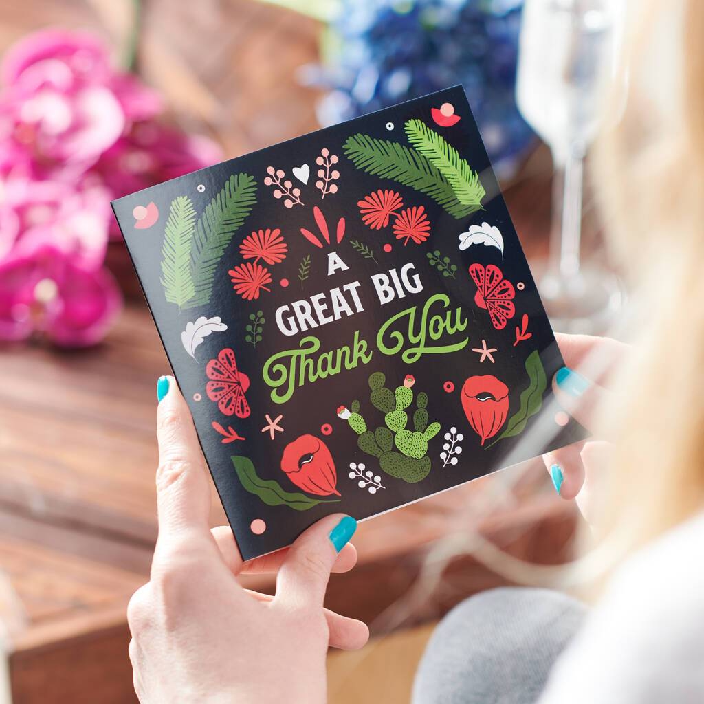 Oakdene Designs Cards 'A Great Big Thank You' Card Sent Direct