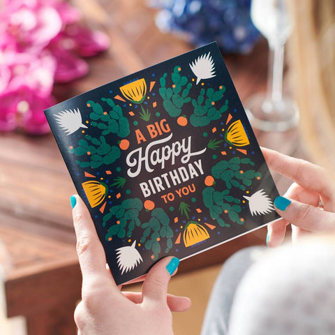 Oakdene Designs Cards Blue 'A Big Happy Birthday' Greetings Card Sent Direct