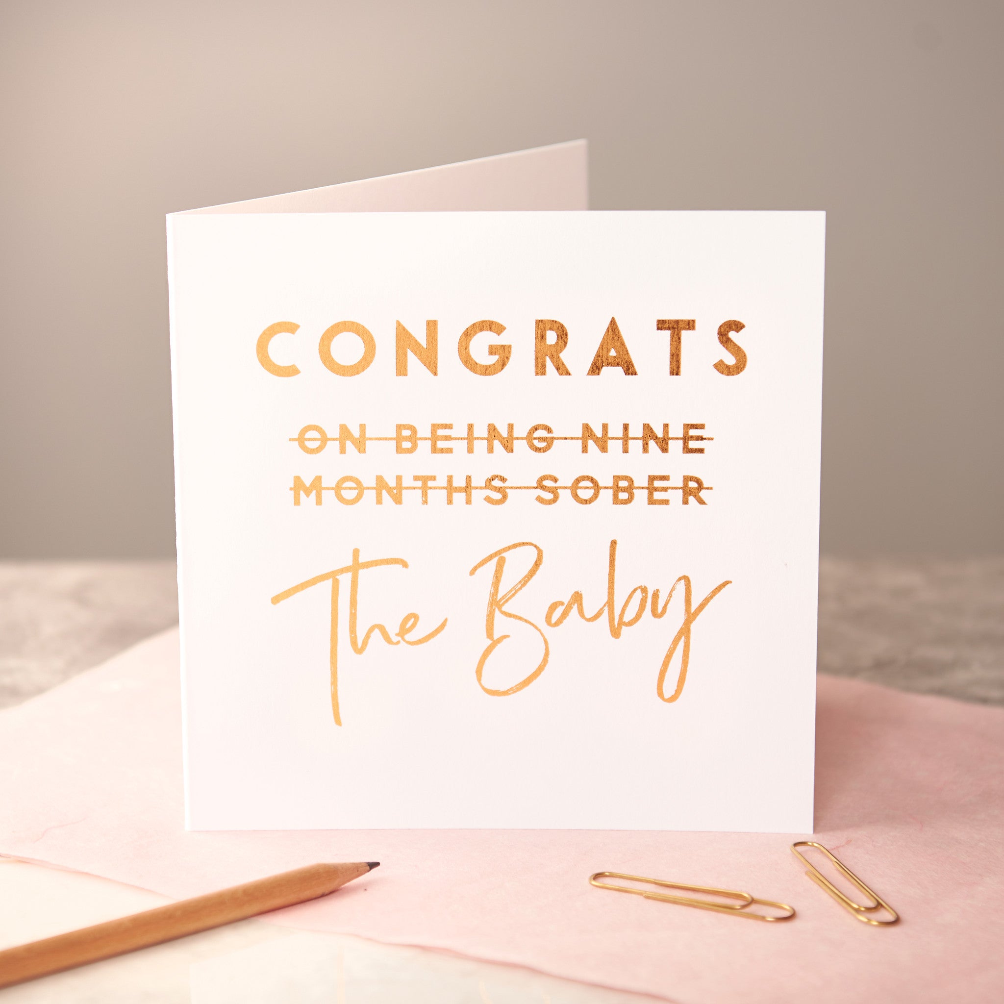 Oakdene Designs Cards Copper Foiled New Baby Card