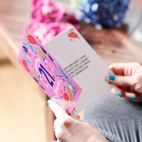 Oakdene Designs Cards Floral 21st Birthday Age Card Sent Direct