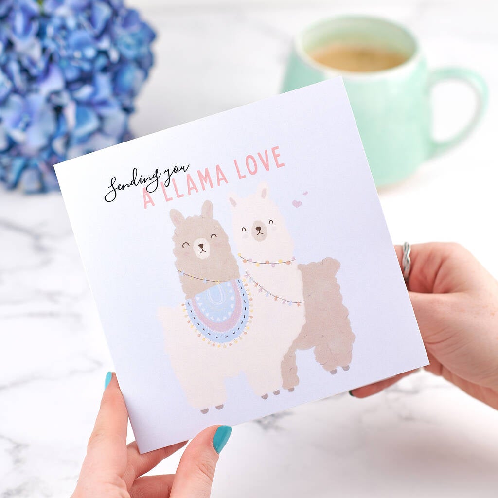 Oakdene Designs Cards Llama Valentines Card Sent Direct