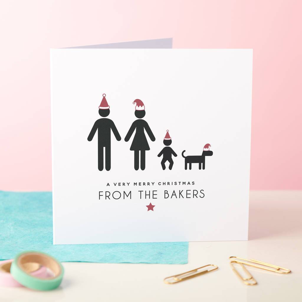Oakdene Designs Cards Personalised 10 Pack Of Family Christmas Cards