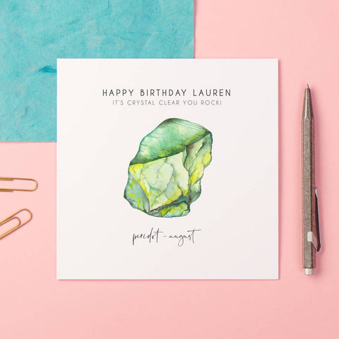 Oakdene Designs Cards Personalised Birthstone Crystal Birthday Card