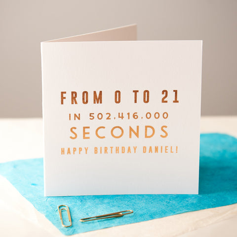 Oakdene Designs Cards Personalised Copper Age Birthday Card