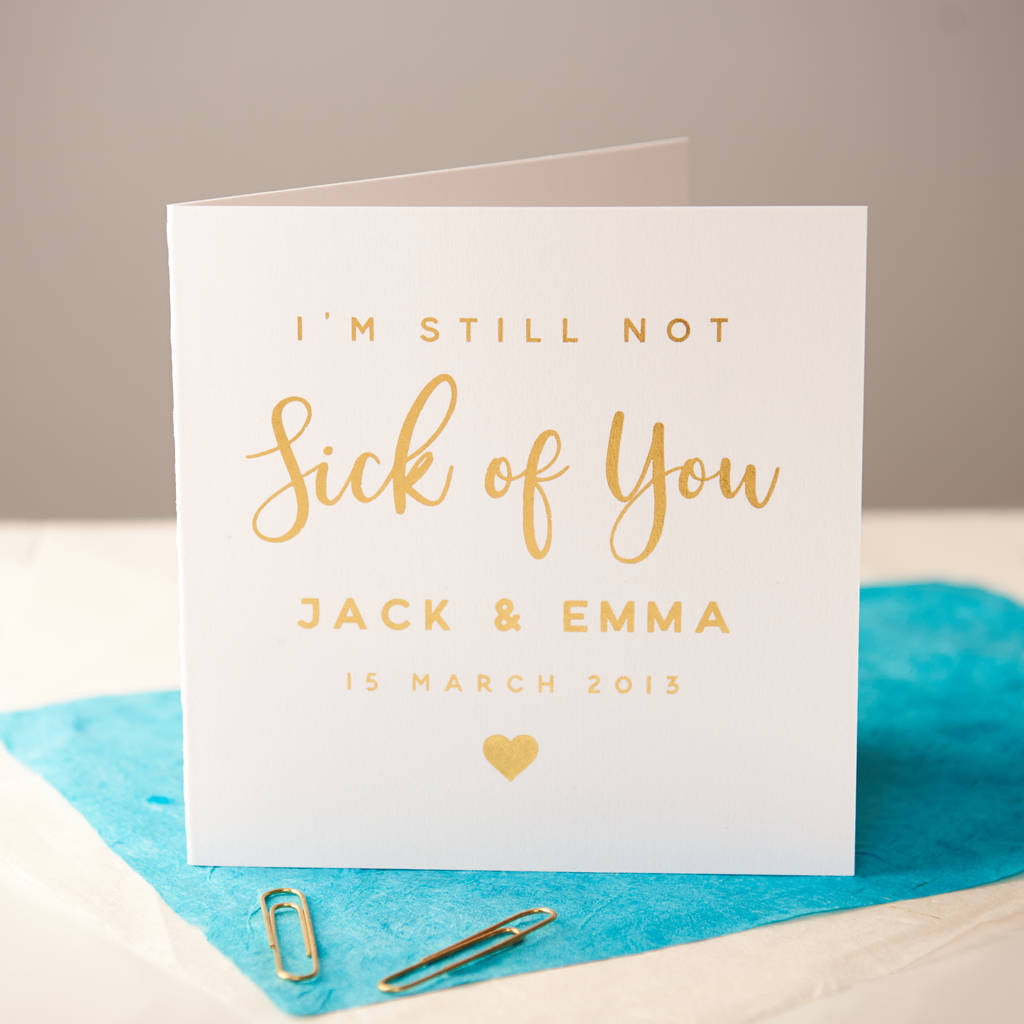 Oakdene Designs Cards Personalised Gold Foiled Couples Anniversary Card