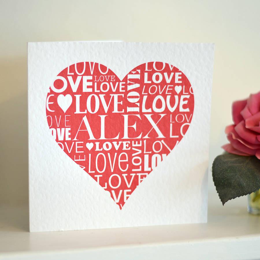 Oakdene Designs Cards Personalised Love Heart Card
