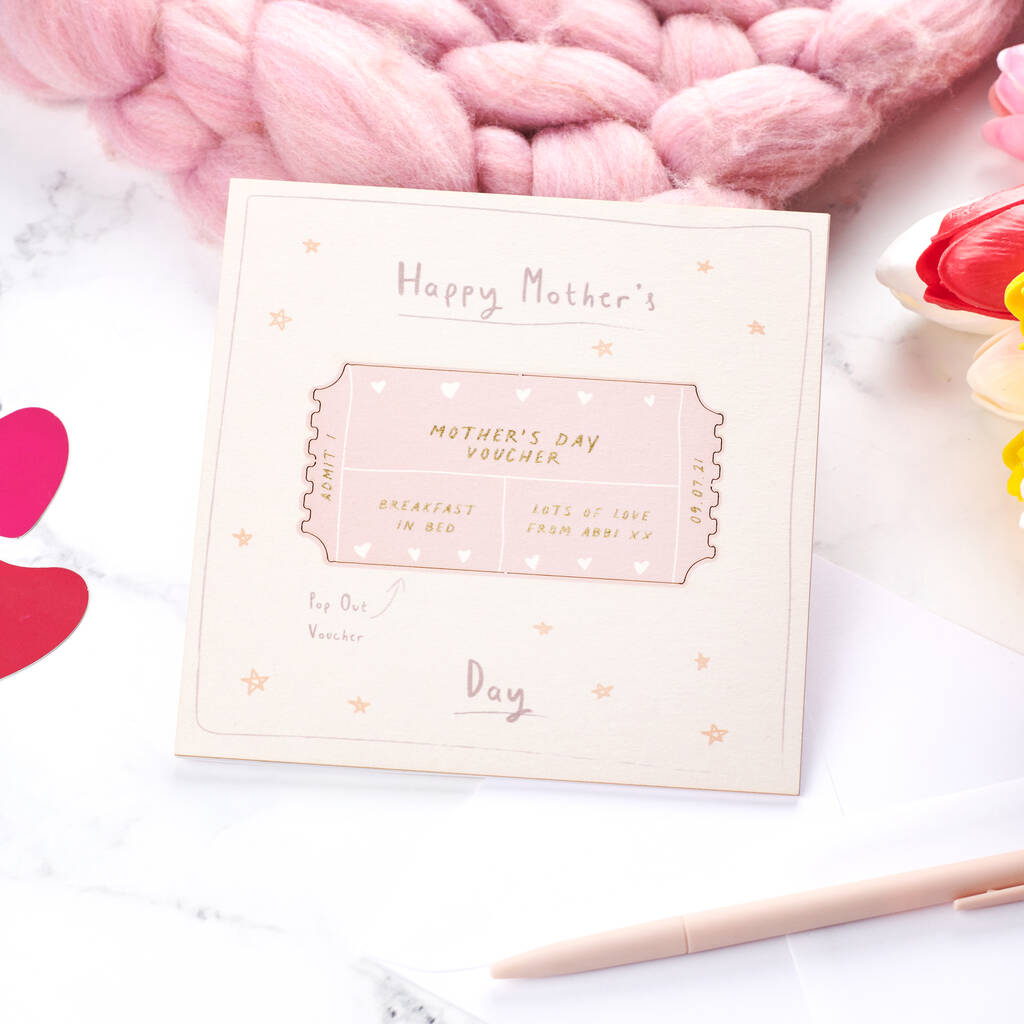 Oakdene Designs Cards Personalised Mother's Day Pop Out Voucher Card