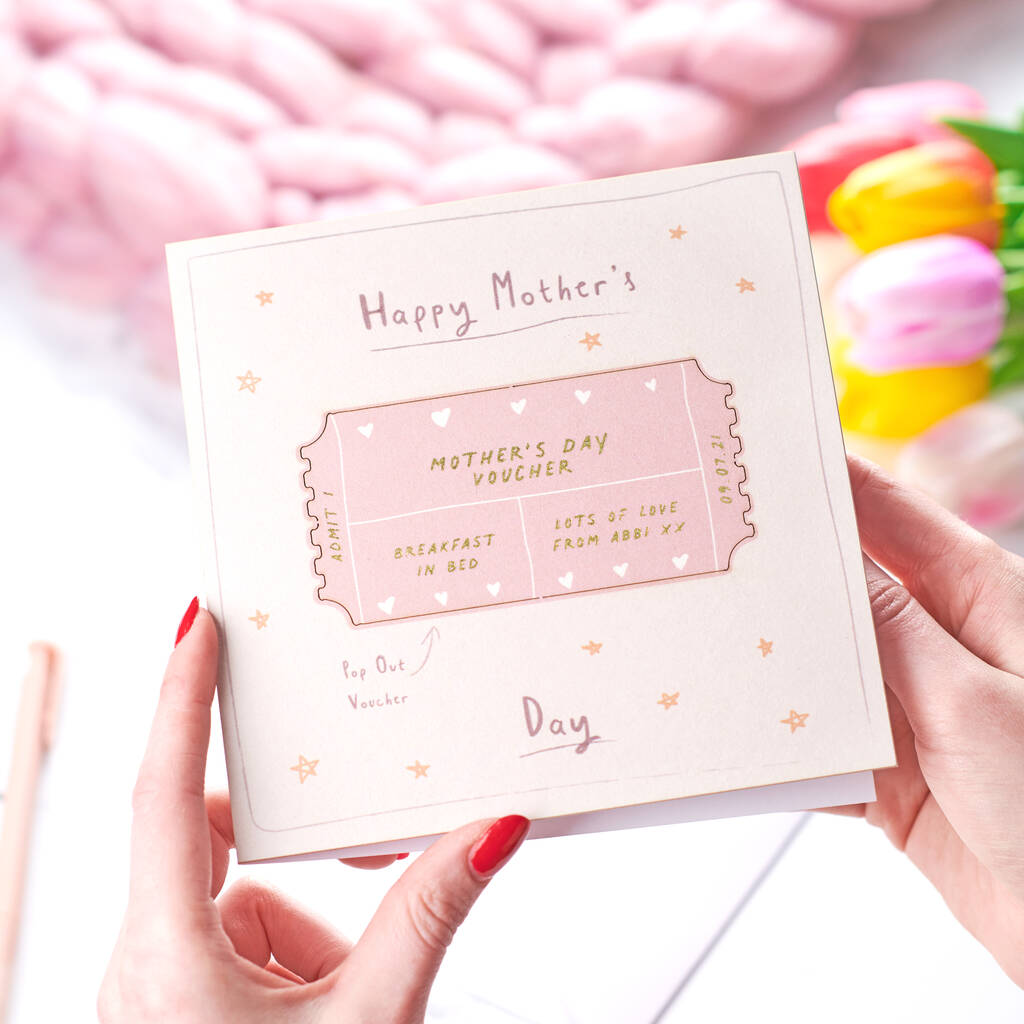 Oakdene Designs Cards Personalised Mother's Day Pop Out Voucher Card