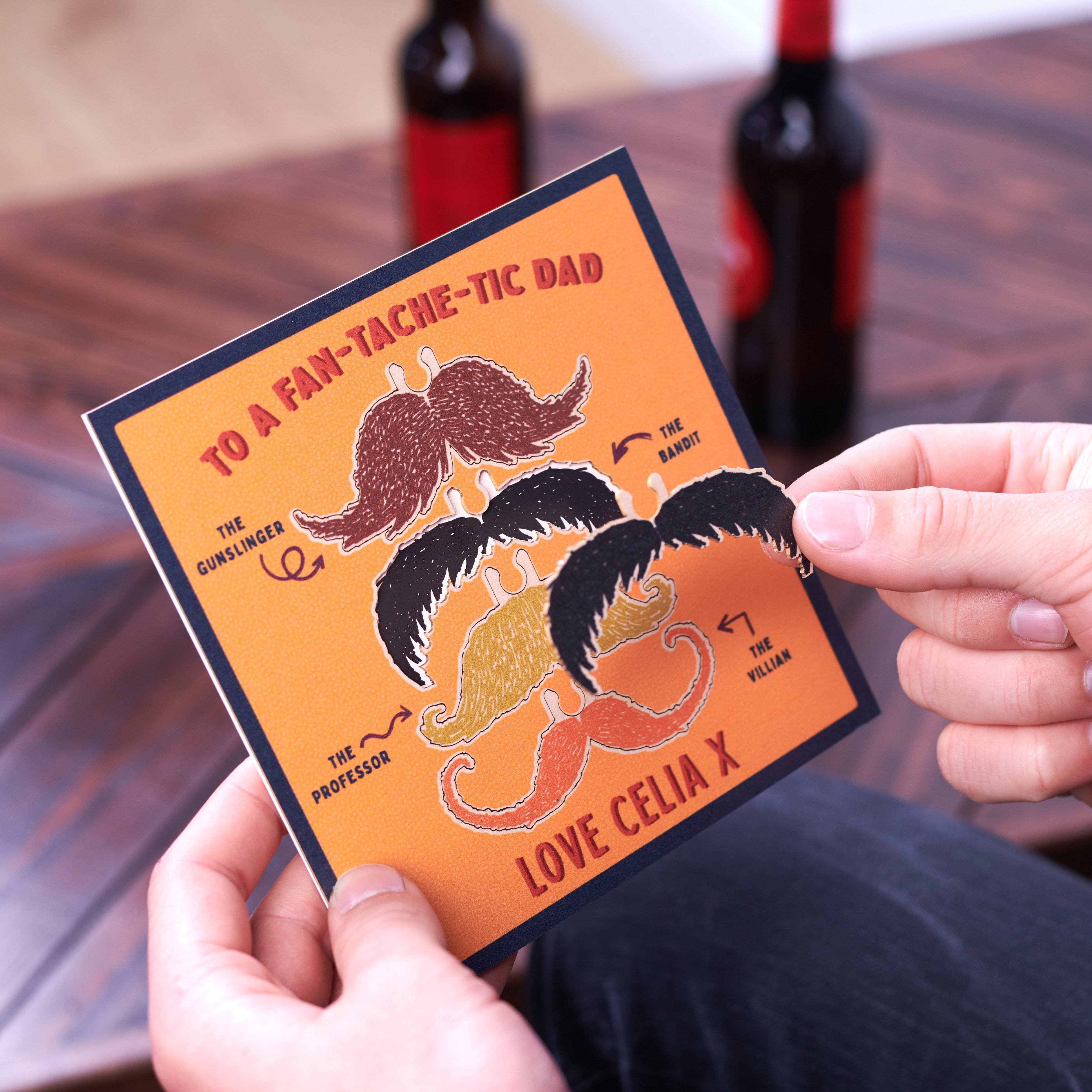 Oakdene Designs Cards Personalised Pop Out Moustache Dad Card