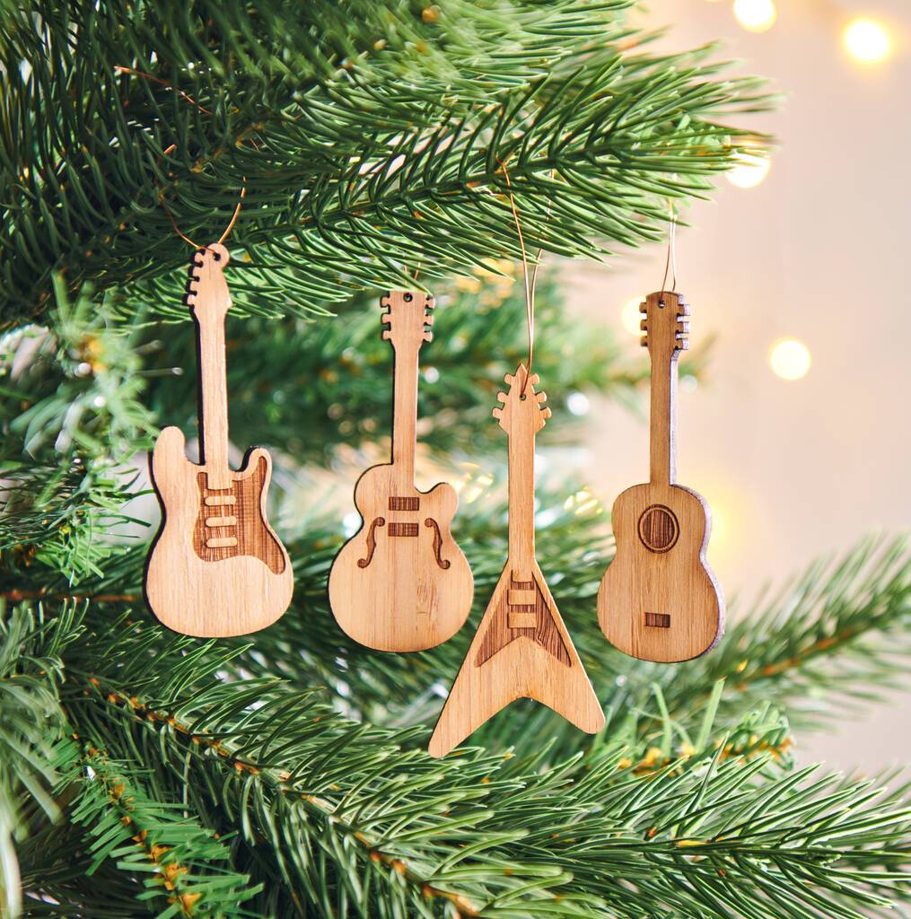 Oakdene Designs Christmas Decorations Bamboo Guitar Decorations