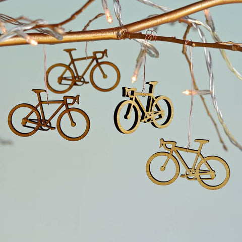 Christmas Bamboo Bicycle Tree Decorations - Oakdene Designs
