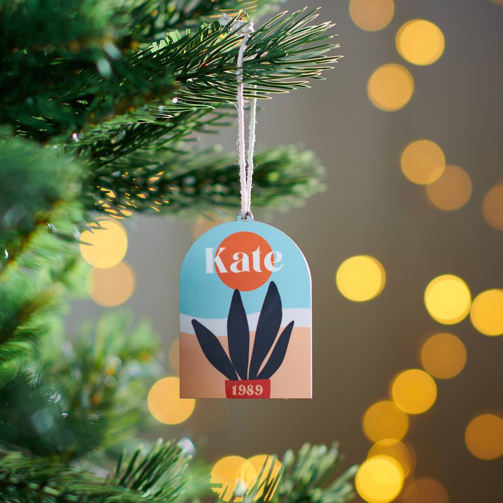 Oakdene Designs Christmas Decorations Personalised Abstract Name Hanging Christmas Decoration