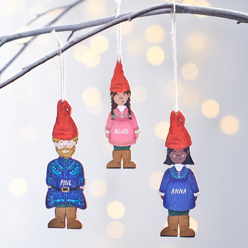 Oakdene Designs Christmas Decorations Personalised Adult Gnome Decorations