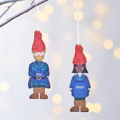 Oakdene Designs Christmas Decorations Personalised Adult Gnome Decorations