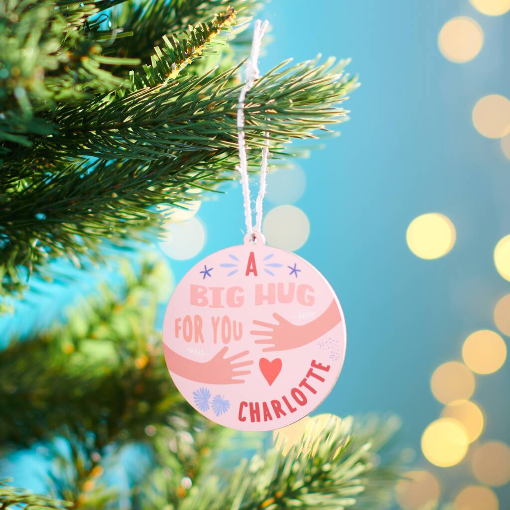 Oakdene Designs Christmas Decorations Personalised 'Big Hug' Christmas Bauble