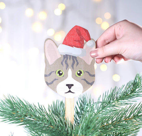 Oakdene Designs Christmas Decorations Personalised Cat Breed Tree Topper