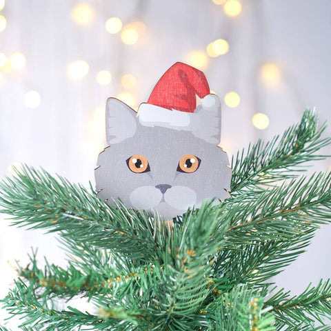 Oakdene Designs Christmas Decorations Personalised Cat Breed Tree Topper