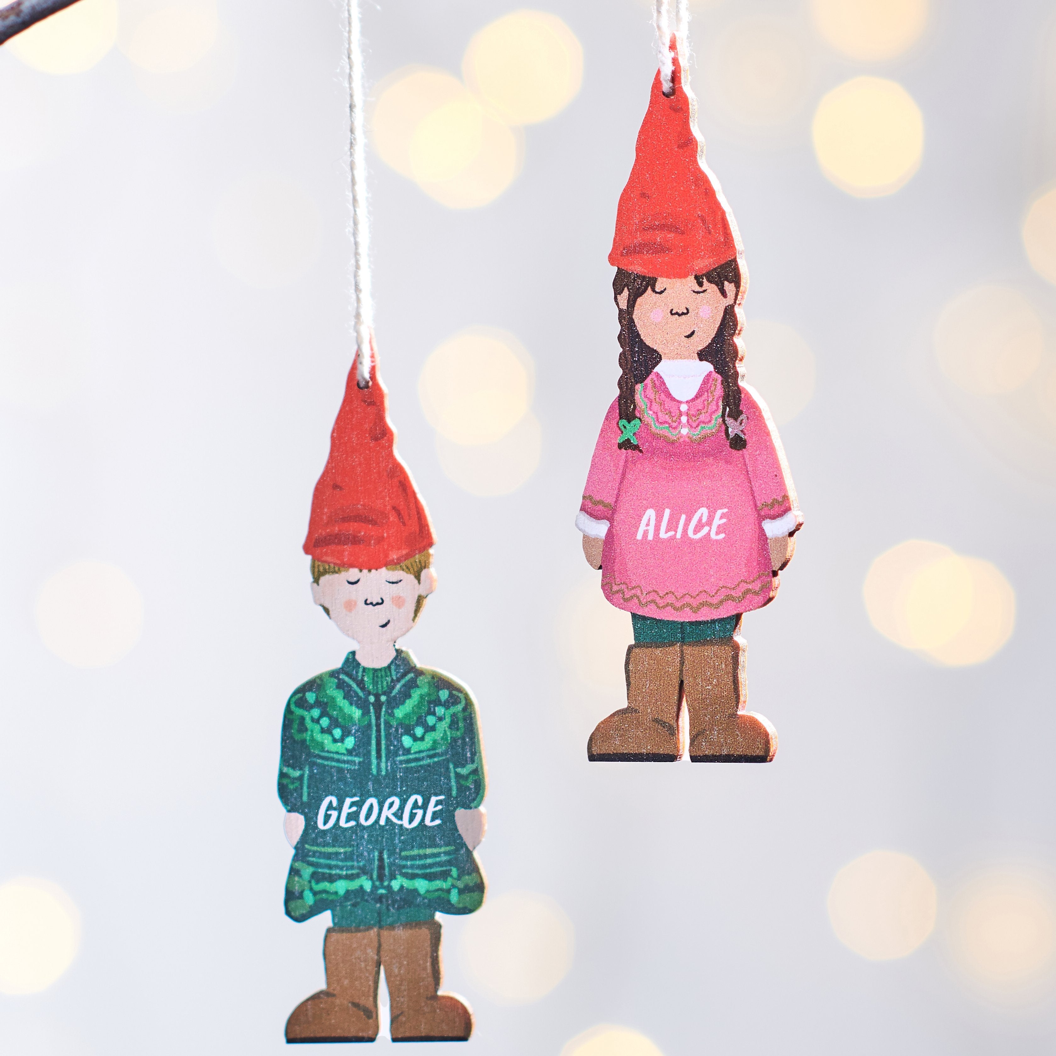 Oakdene Designs Christmas Decorations Personalised Child Gnome Decoration