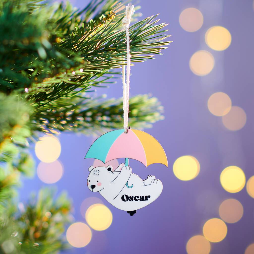 Oakdene Designs Christmas Decorations Personalised Children's Bear Christmas Decoration
