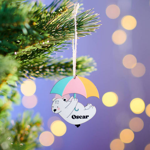 Oakdene Designs Christmas Decorations Personalised Children's Bear Christmas Decoration