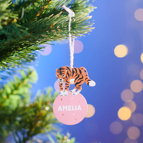 Oakdene Designs Christmas Decorations Personalised Children's Tiger Christmas Decoration