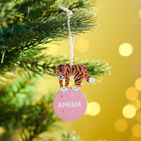 Oakdene Designs Christmas Decorations Personalised Children's Tiger Christmas Decoration
