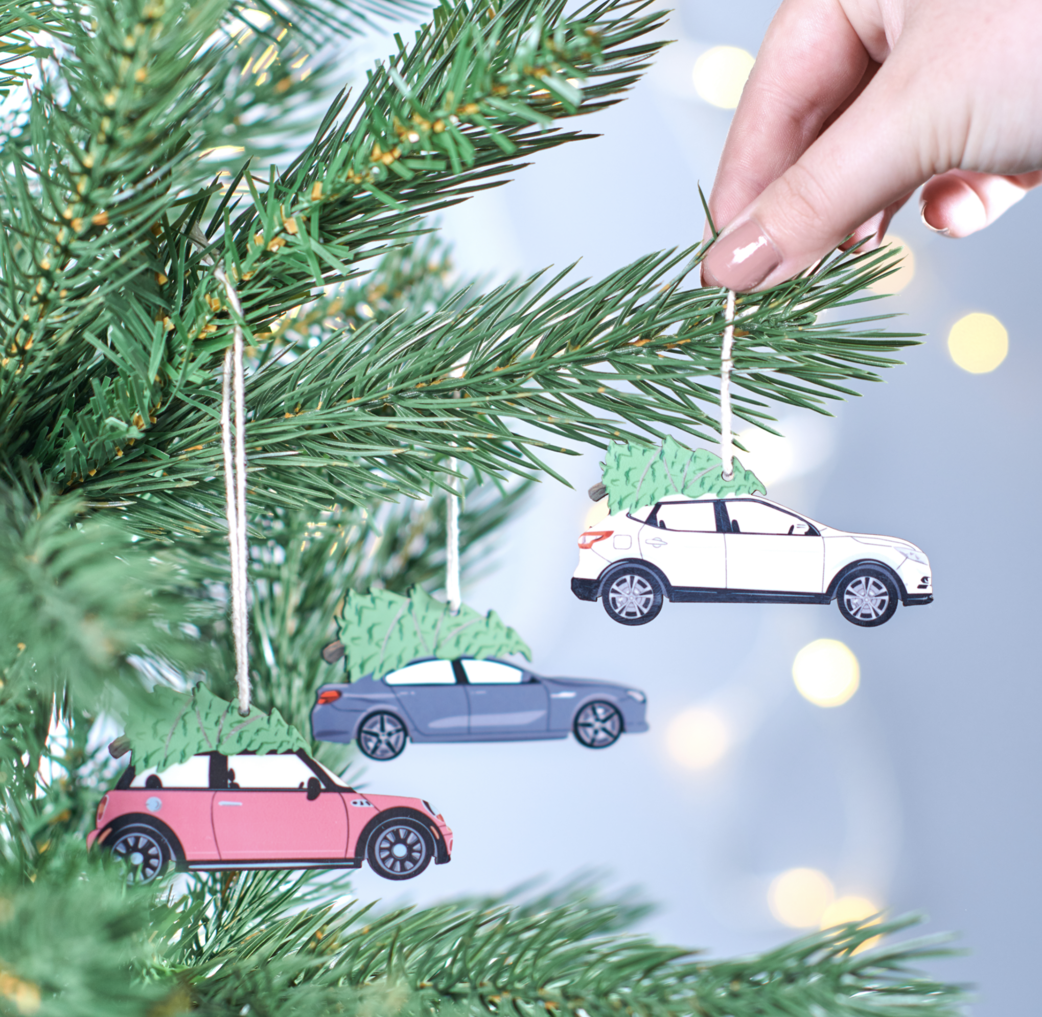Personalised Christmas Car Tree Decoration | oakdenedesigns.com