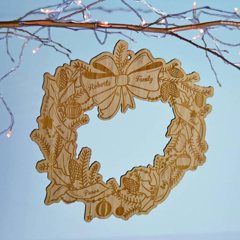 Personalised Christmas Family Wreath - Oakdene Designs