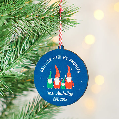 Oakdene Designs Christmas Decorations Personalised Family Gnome Decoration