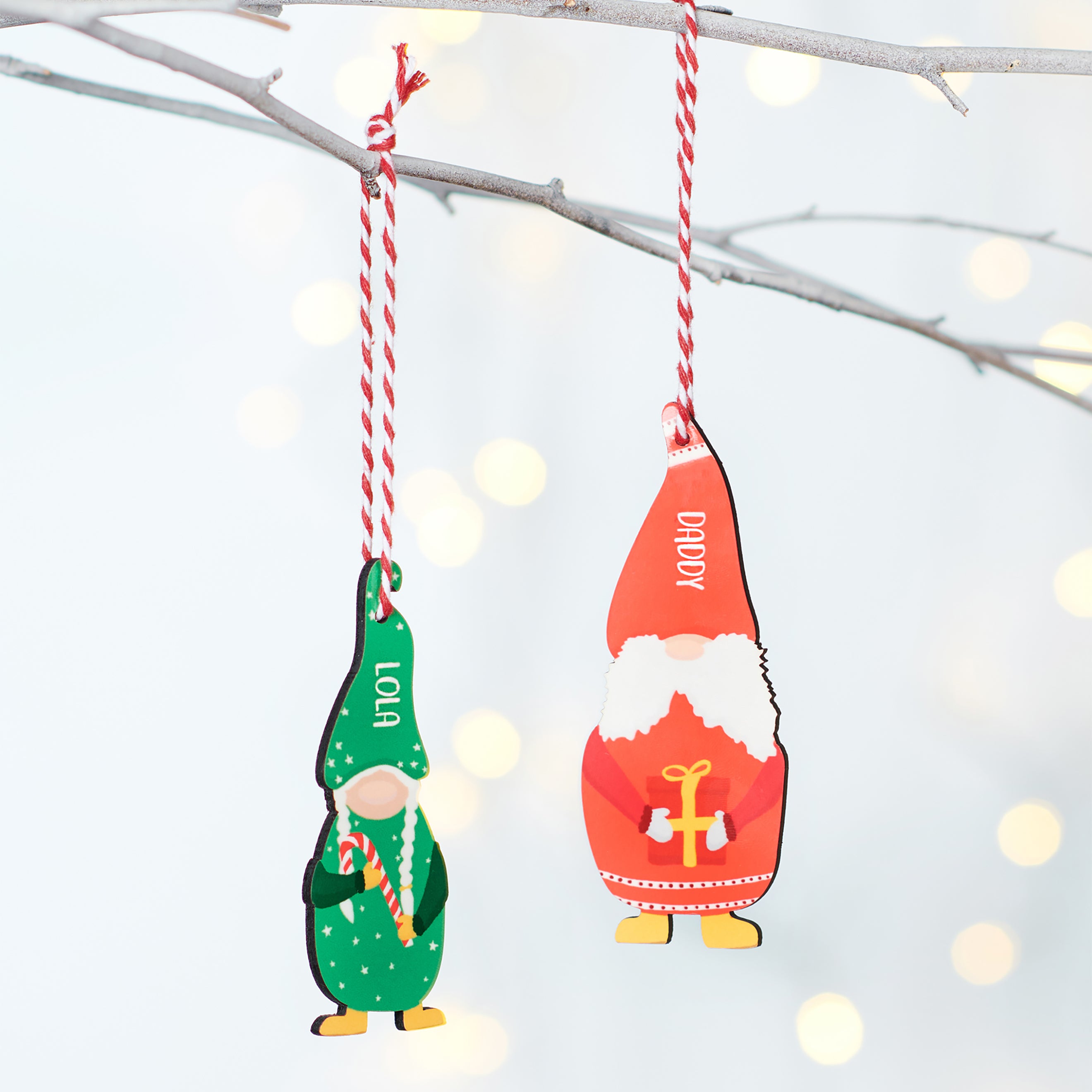 Oakdene Designs Christmas Decorations Personalised Family Gonk Decoration