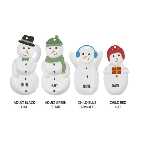 Oakdene Designs Christmas Decorations Personalised Family Snowman Decoration