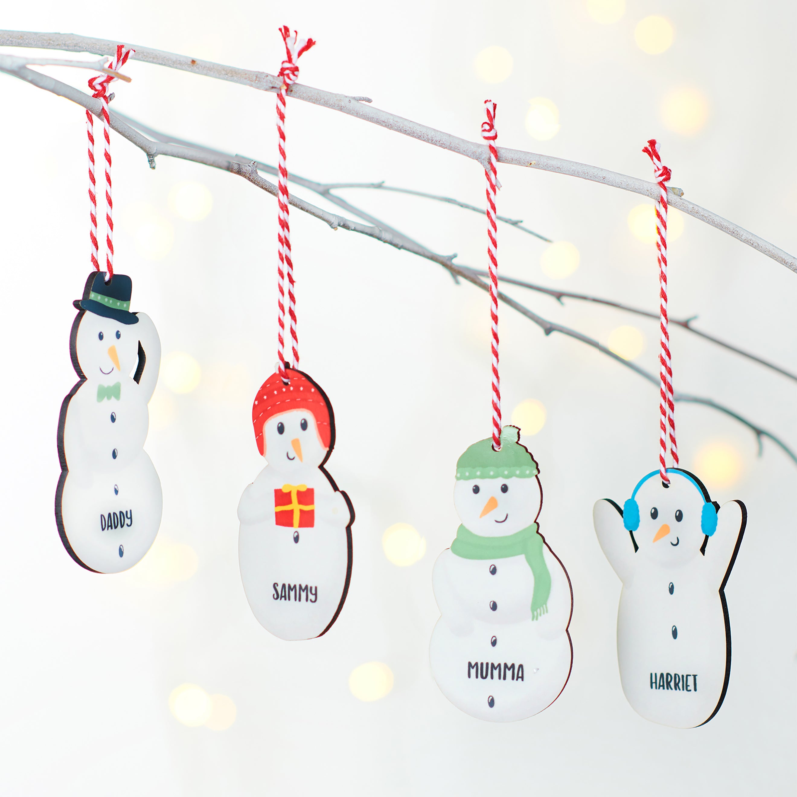 Oakdene Designs Christmas Decorations Personalised Family Snowman Decoration