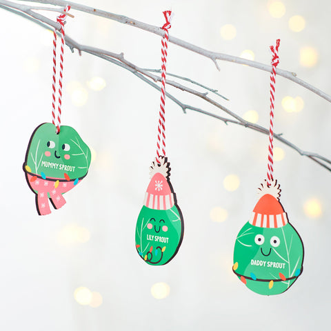 Oakdene Designs Christmas Decorations Personalised Family Sprout Christmas Tree Decoration