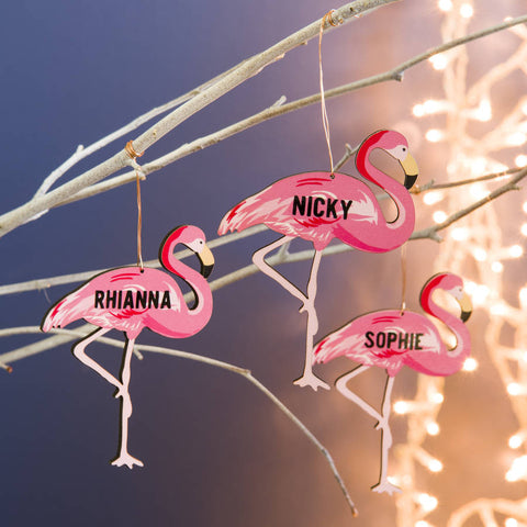 Oakdene Designs Christmas Decorations Personalised Flamingo Decoration