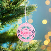 Oakdene Designs Christmas Decorations Personalised Floral Name Bauble