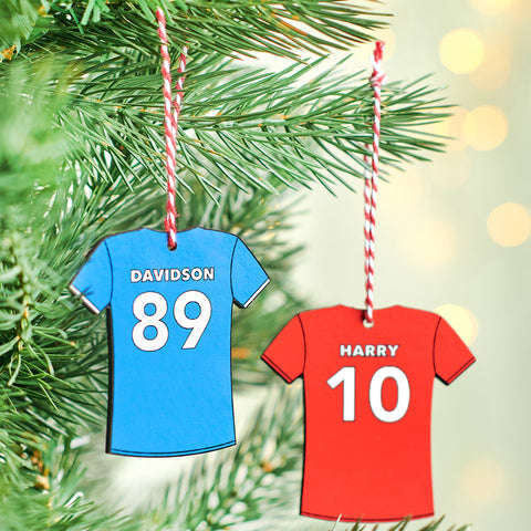 Oakdene Designs Christmas Decorations Personalised Football Shirt Christmas Decoration