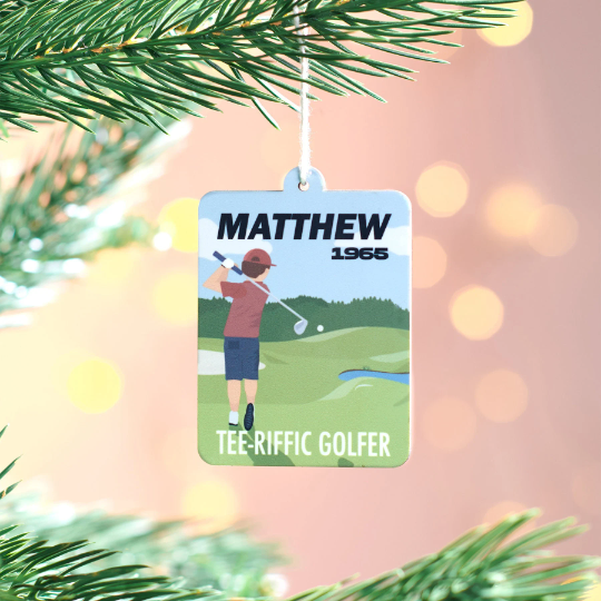 Oakdene Designs Christmas Decorations Personalised Golf Decoration