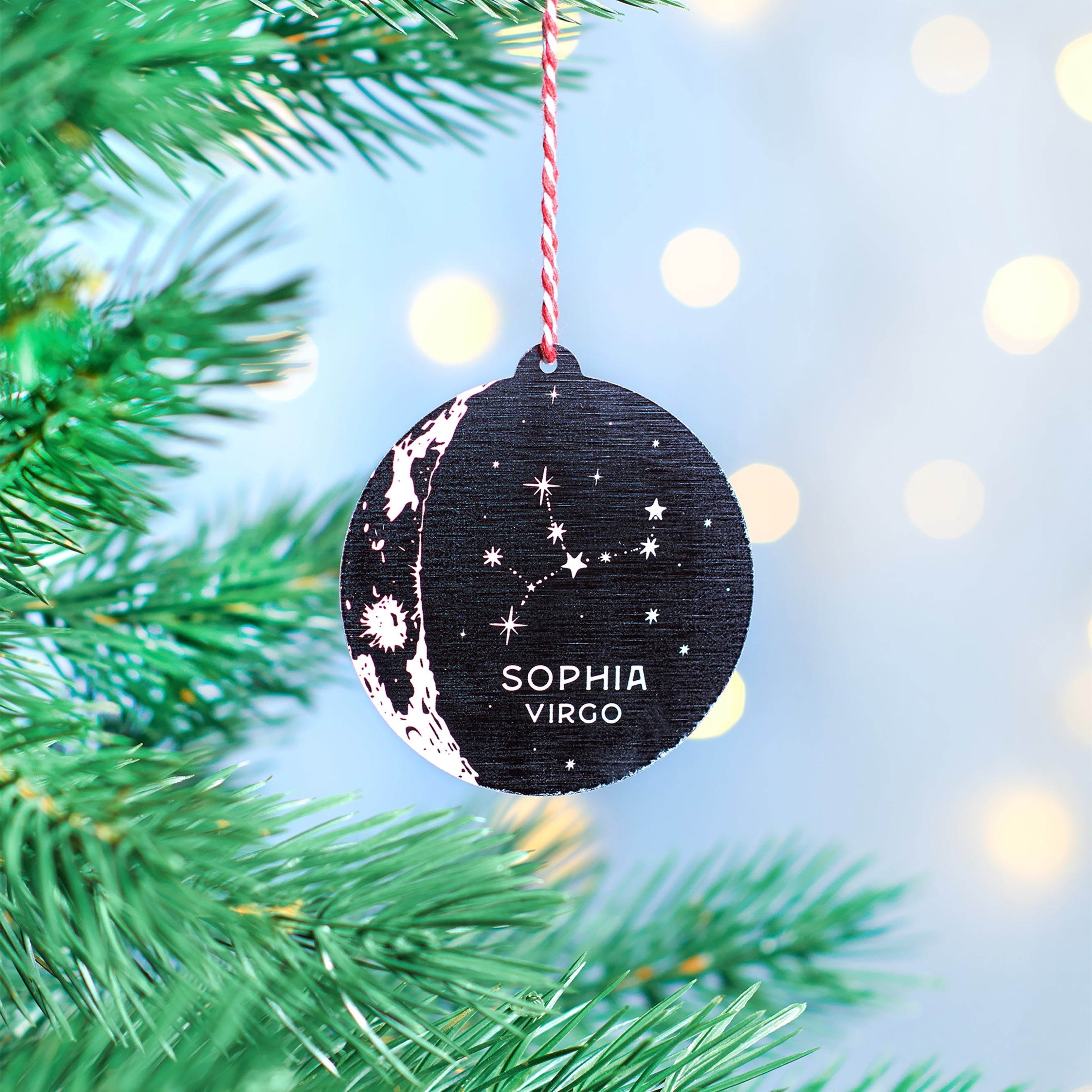 Oakdene Designs Christmas Decorations Personalised Metallic Metal Star Sign Christmas Tree Bauble