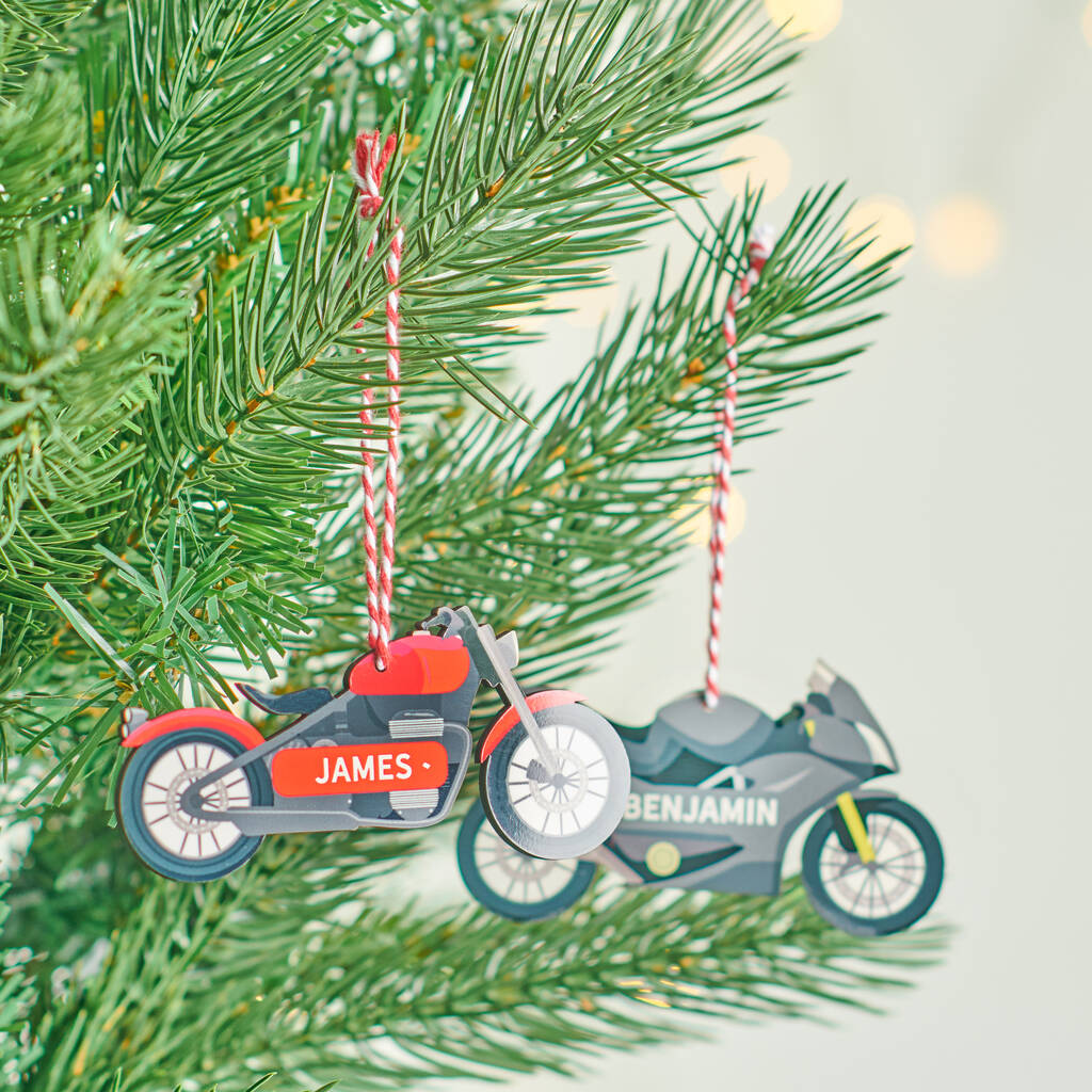 Oakdene Designs Christmas Decorations Personalised Motorbike Decoration
