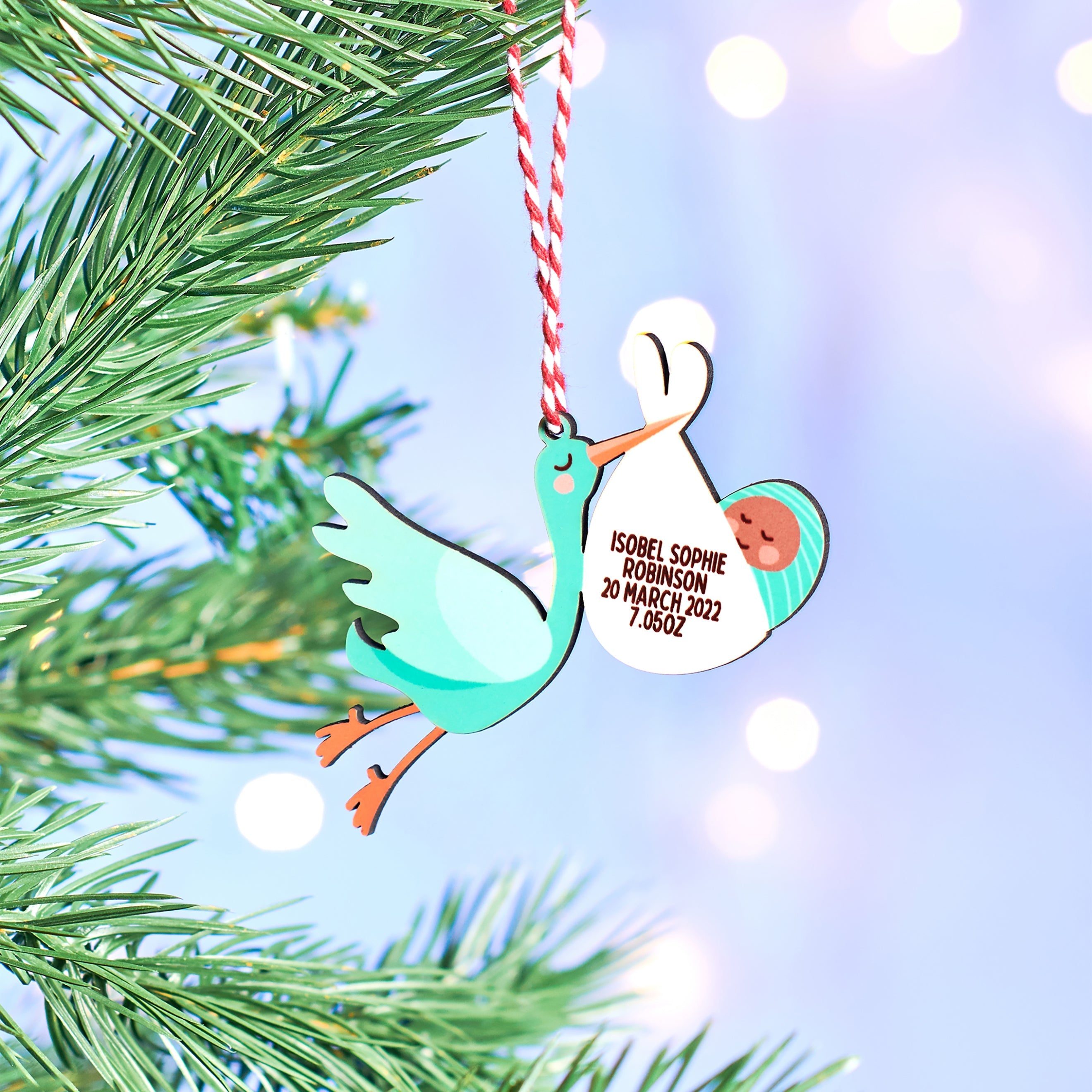 Oakdene Designs Christmas Decorations Personalised New Baby Christmas Tree Decoration