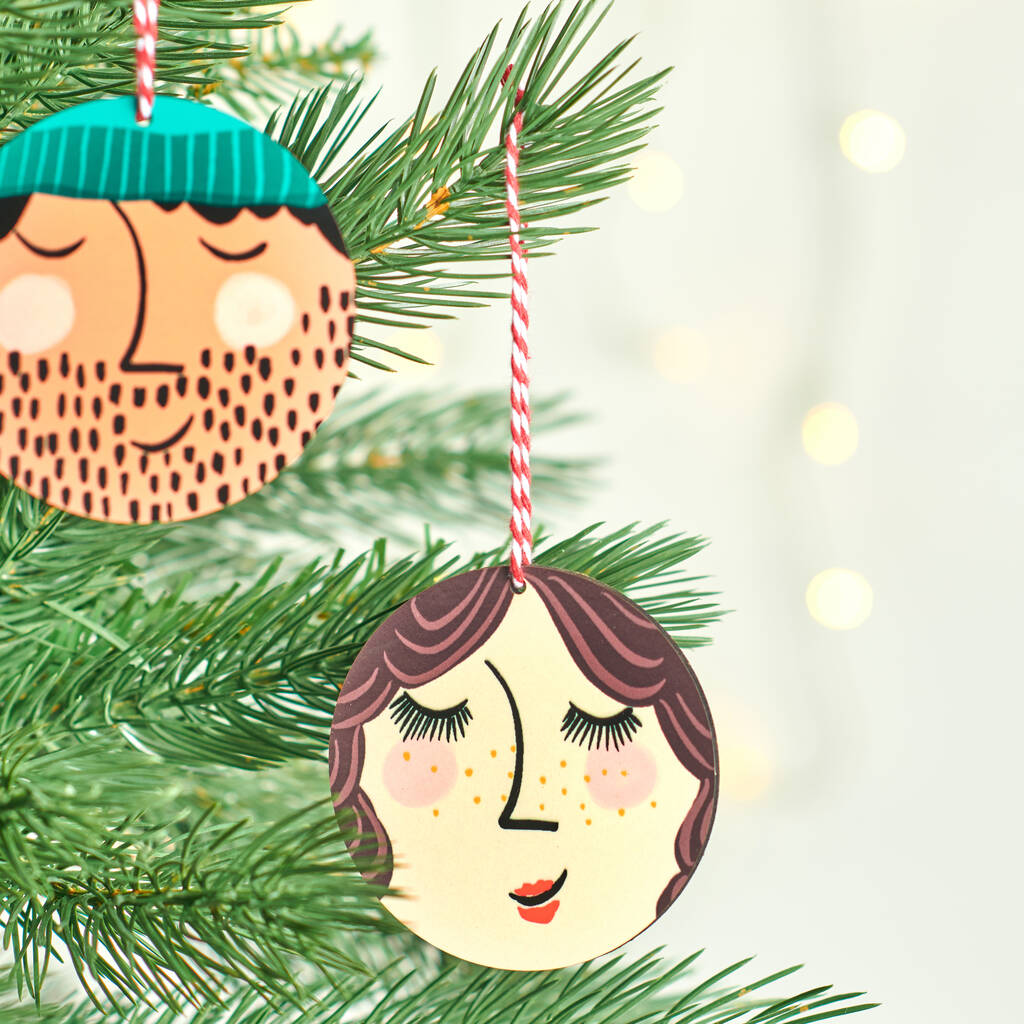 Oakdene Designs Christmas Decorations Personalised Portrait Christmas Bauble Decoration