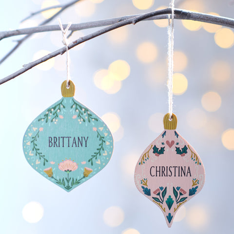 Oakdene Designs Christmas Decorations Personalised Scandi Style Christmas Bauble