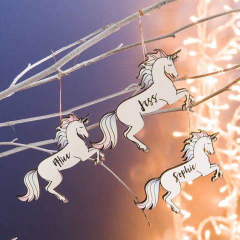 Oakdene Designs Christmas Decorations Personalised Unicorn Decoration