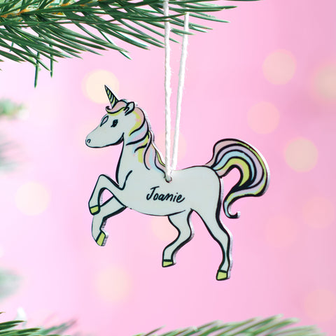Oakdene Designs Christmas Decorations Personalised Unicorn Decoration