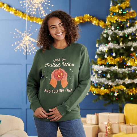 Oakdene Designs Christmas Jumper Organic Cotton Mulled Wine Christmas Jumper