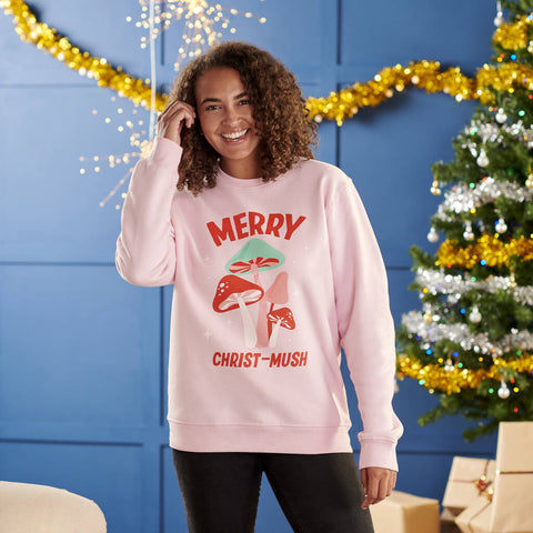 Oakdene Designs Christmas Jumper Organic Cotton Mushroom Christmas Jumper