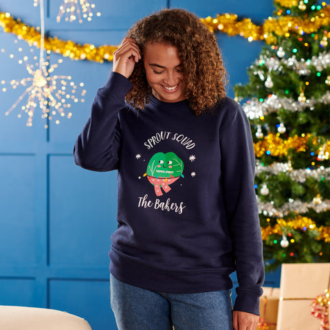Oakdene Designs Christmas Jumper Personalised Family Adult Sprout Christmas Jumper Set