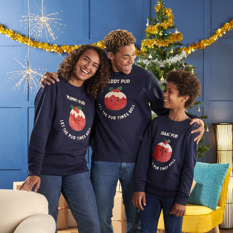 Oakdene Designs Christmas Jumper Personalised Pudding Family Adult Christmas Jumper