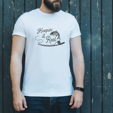 Oakdene Designs Clothing Men's Funny 'Keeping It Reel' Fishing T Shirt