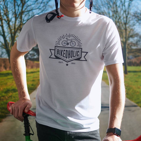 Oakdene Designs Clothing Men's Personalised 'Bikeoholic' White T Shirt